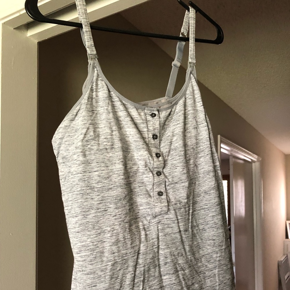 Gray and white nursing tank